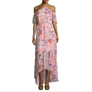 Belle + Sky Halter High Low Ruffle Dress